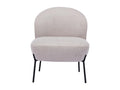 Fauteuil en tissu effet velours texturé beige et métal noir Calmetop 08898CYNP
