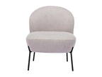 Fauteuil en tissu effet velours texturé beige et métal noir Calmetop 08898CYNP
