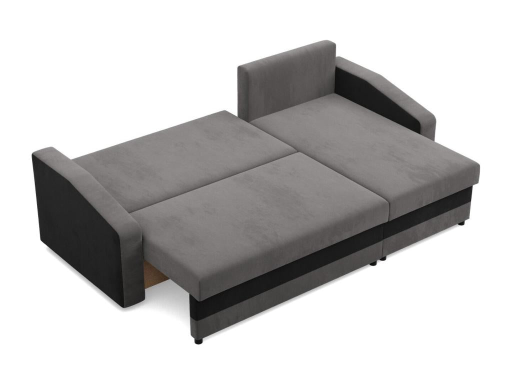 Canapé d'angle avec fonction couchage Universelle Seite Gris Noir 09139FIDA