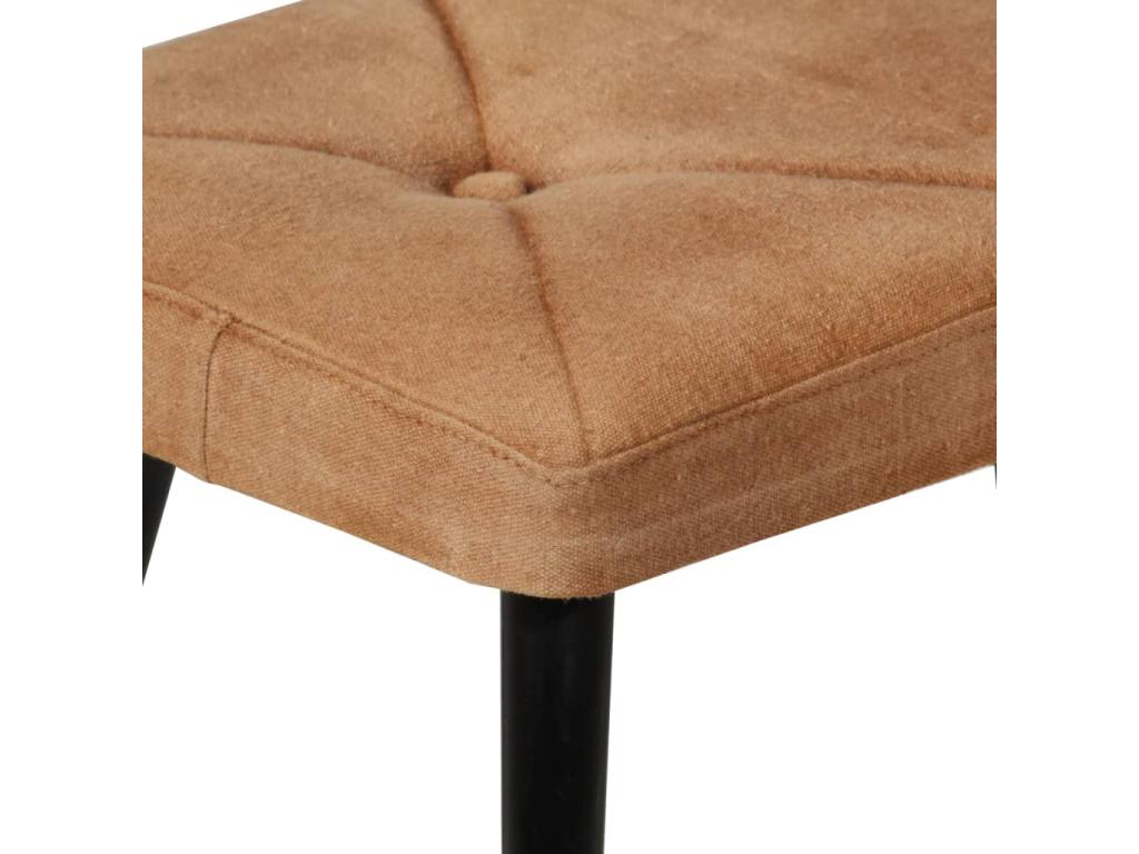 Fauteuil à oreilles avec repose-pied Marron Toile 07309GSOP