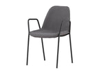 Artvivrestore chaise de salle à manger avec accoudoirs gris foncé 95509OKEC