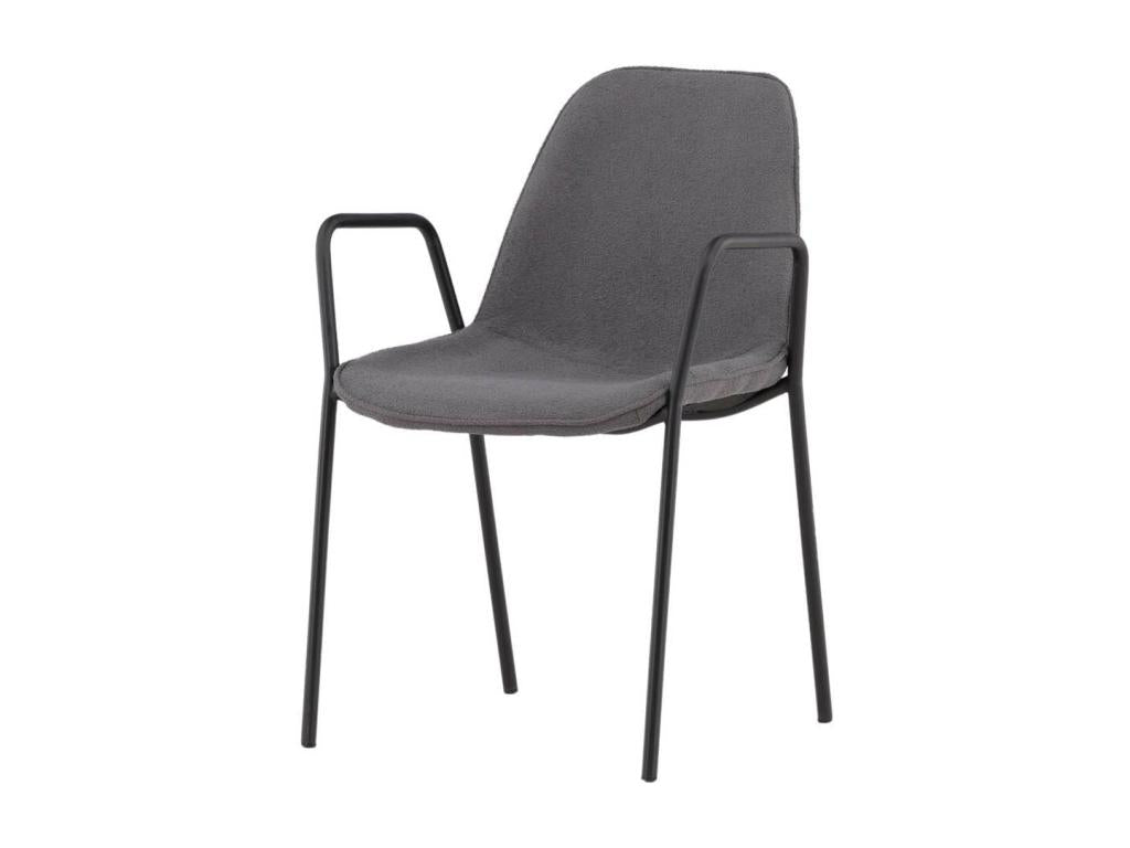 Artvivrestore chaise de salle à manger avec accoudoirs gris foncé 95509OKEC