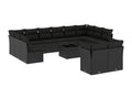Salon de jardin avec coussins 13 pcs noir résine tressée 06644XKAA
