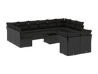 Salon de jardin avec coussins 13 pcs noir résine tressée 06644XKAA