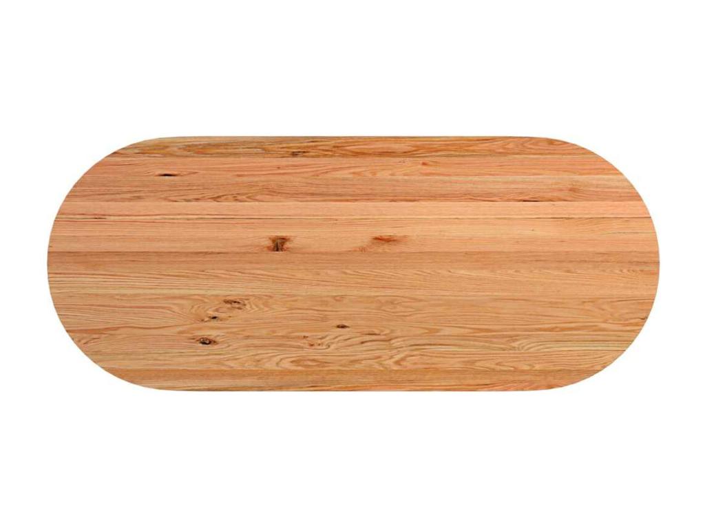 Table à manger marron clair bois de chêne massif ovale 15484WCRE