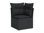 Salon de jardin 12 pcs avec coussins noir résine tressée 73699FPRU