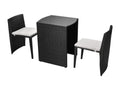 Mobilier de Artvivrestore 3 pièces avec coussins Résine tressée Noir 89308LCJR