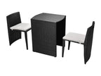 Mobilier de Artvivrestore 3 pièces avec coussins Résine tressée Noir 89308LCJR