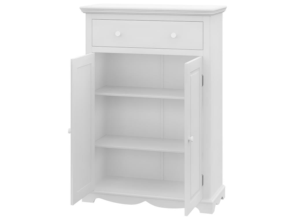 Buffet Nidchicshop Blanc 2 Portes 1 Tiroir 2 Tablettes 94x134x42 cm 79729POMI