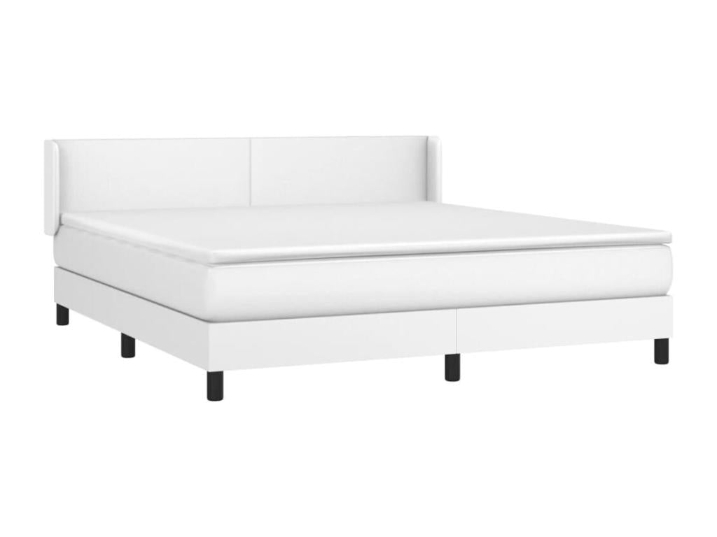 Lit à sommier tapissier avec matelas Blanc 160x200cm Similicuir 48915OBHS