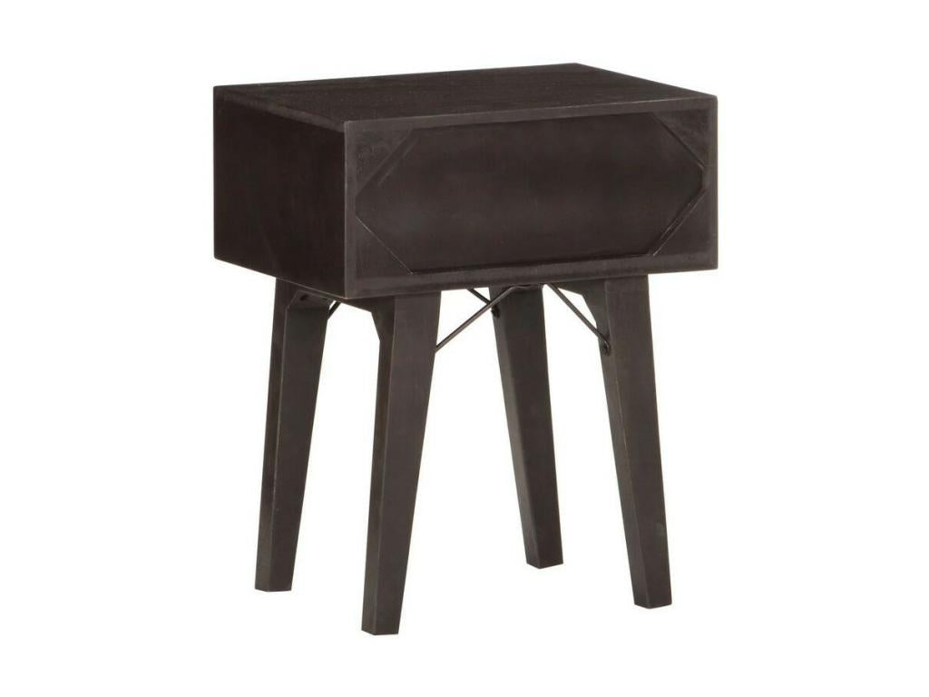 Table de chevet bois de récupération foncé noir Nidchicshop 40425FKHM
