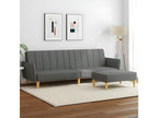 Canapé-lit à 2 places avec repos-pied gris foncé tissu 65283AHFX