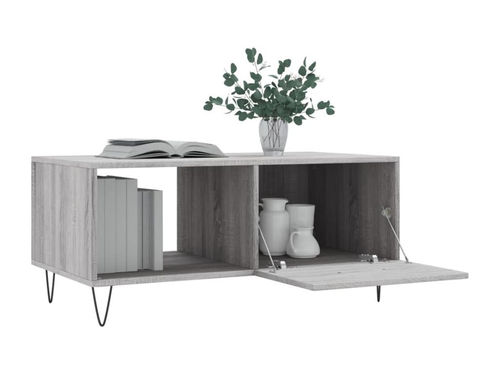 Table basse Calmetop gris 90x50x40 cm bois d'ingénierie 75252HCGQ