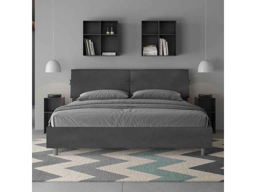 Lit Nidchicshop taille sans sommier rembourré 180x200 microfibre gris Nidchicshop 33617EPKU