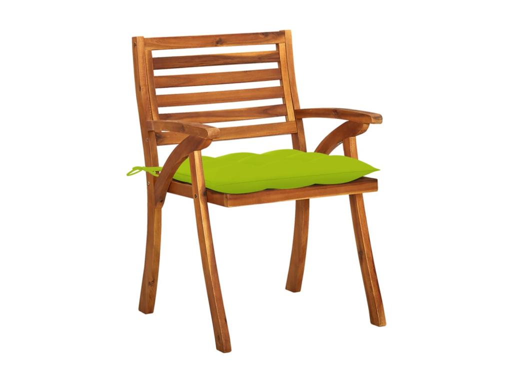 Chaises de jardin avec coussins lot de 4 Bois de teck solide 15547VNYN