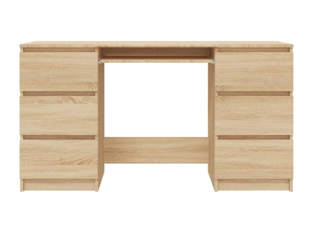 Bureau table poste de bois marron 140x50x77 cm 02 0023656 82056ORAR