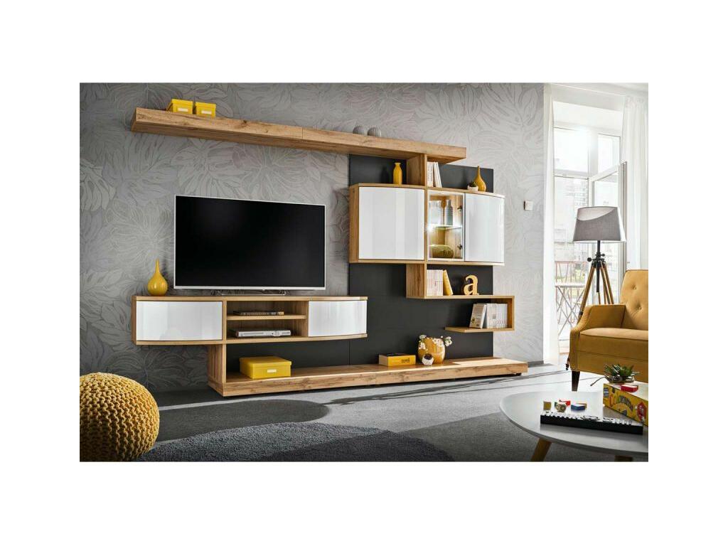 Ensemble Meuble TV Artvivrestore 300cm Naturel / Anthracite 13674HIKM