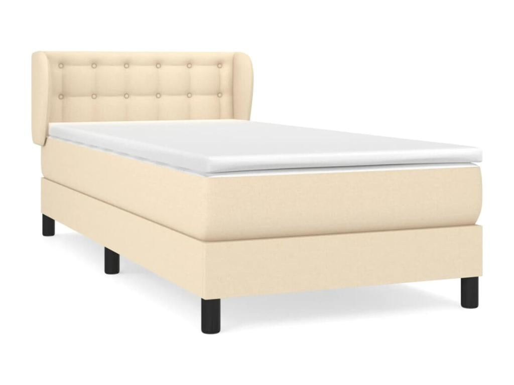 Lit à sommier tapissier avec matelas Crème 80x200 cm Tissu 28731HYIS