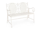 Banc 2 places en fer blanc ivoire Nidchicshop L 115cm 31248VOJC