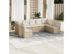 Salon de jardin avec coussins 9 pièces beige résine tressée 57744TMHV