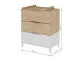 Commode à langer 3 tiroirs panneaux de fibres blanc et bois Calmetop 96420ZHFF