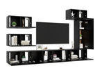 Ensemble de meubles TV 8 pcs Noir Bois d'ingénierie 12305XRVP