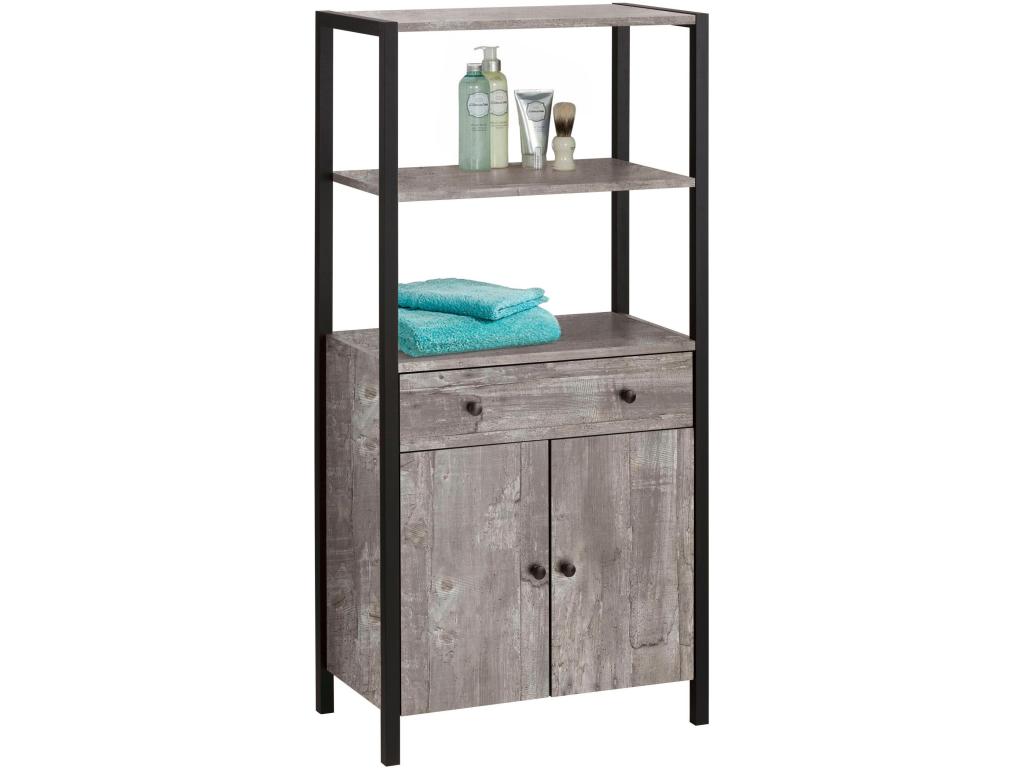 Armoire à 2 portes et 1 tiroir en béton aggloméré 95609ZZIF