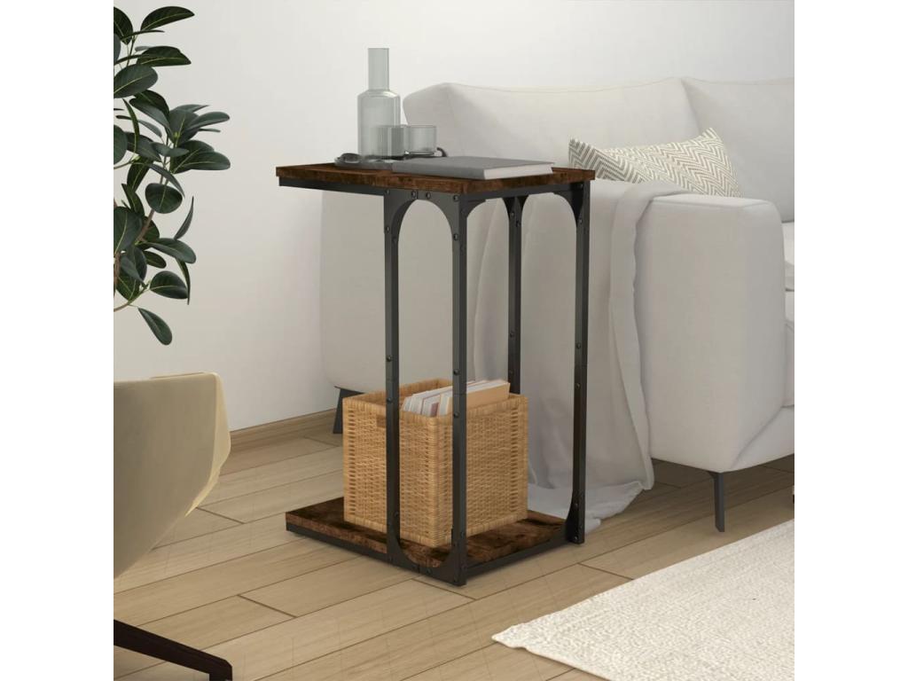 Table d'appoint Chêne fumé 40x30x60 Bois d'ingénierie 76383IGQU