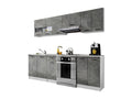Cuisine Artvivrestore 7 éléments - finition bas BETON haut BETON 240 cm 86653MGLD