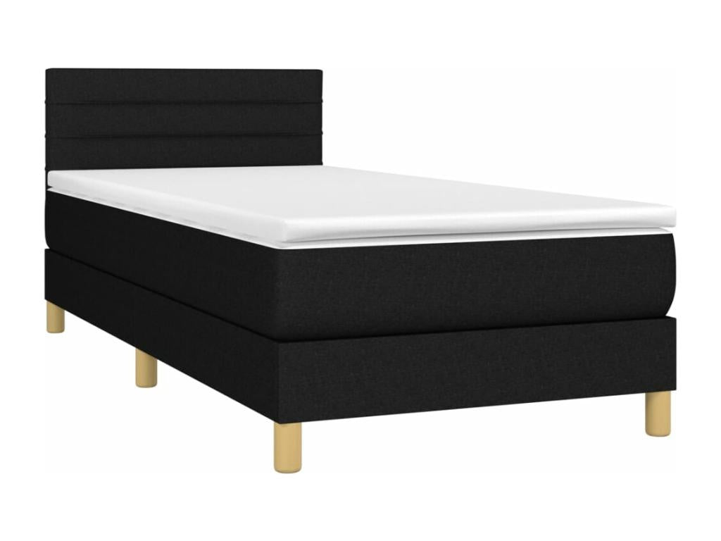Lit à sommier tapissier et matelas Noir 80x200 cm Tissu 23895IFIY