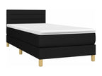 Lit à sommier tapissier et matelas Noir 80x200 cm Tissu 23895IFIY