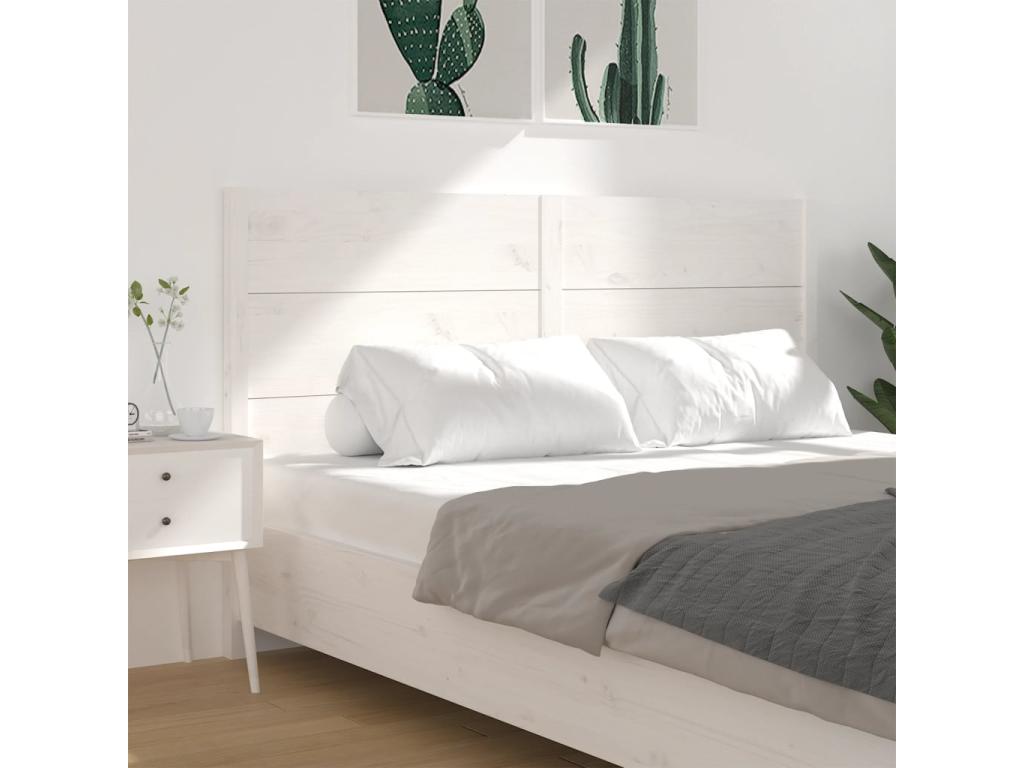 Tête de lit Blanc 186x4x100 cm Bois massif de pin 11115DJAU