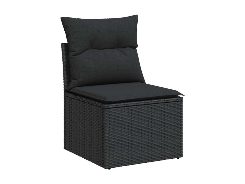 Salon de jardin 10 pcs avec coussins noir résine tressée Calmetop 47319VCZL