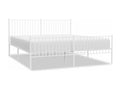 Cadre de lit métal avec tête de lit-pied de lit blanc 183x213 03173WLTO
