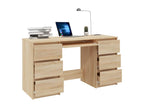 Bureau Chêne Calmetop 140x50x77 cm Bois d'ingénierie 14451IAOZ