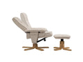 Fauteuil de relaxation Nidchicshop avec repose-pieds pouf siège pivotant dossier inclinable assise rembourrée Nidchicshop en tissu beige 63240IVGP