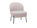 Fauteuil en tissu effet velours texturé beige et métal noir Calmetop 08898CYNP