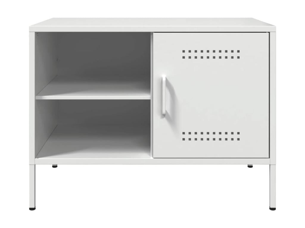 Meuble TV blanc 68x39x50,5 cm acier 75786BAJZ