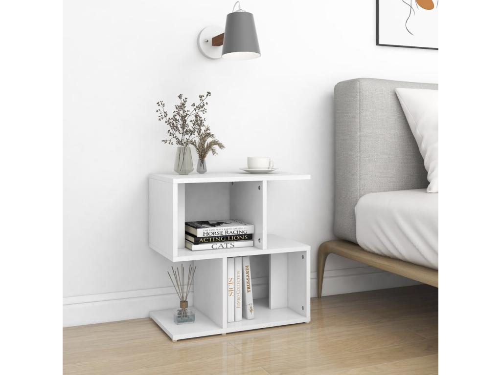 Tables de chevet 2 pcs blanc 50x30x51.5 cm bois d'ingénierie 97600RPKL