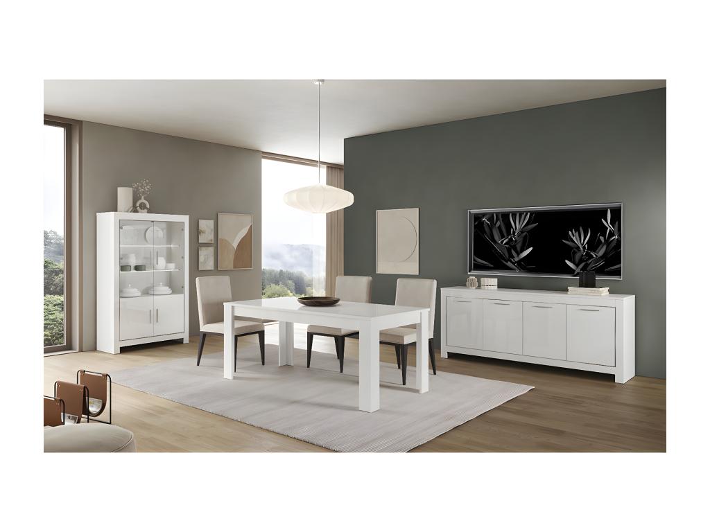 Calmetop - Table de Repas Rectangulaire 190x90cm Laquée Blanc Brillant 80151KXAY
