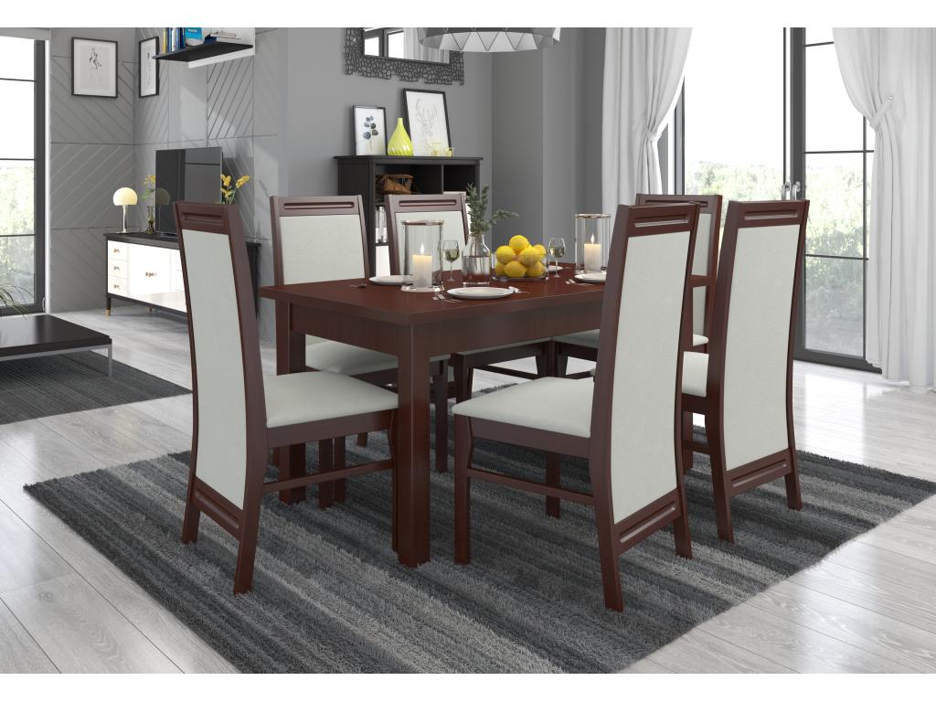 Chaise en bois Noyer foncé et tissu Calmetop-Tissu 27116 44861BVKE