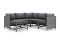 Salon de jardin 6 pcs avec coussins Résine tressée Gris 95163RREE