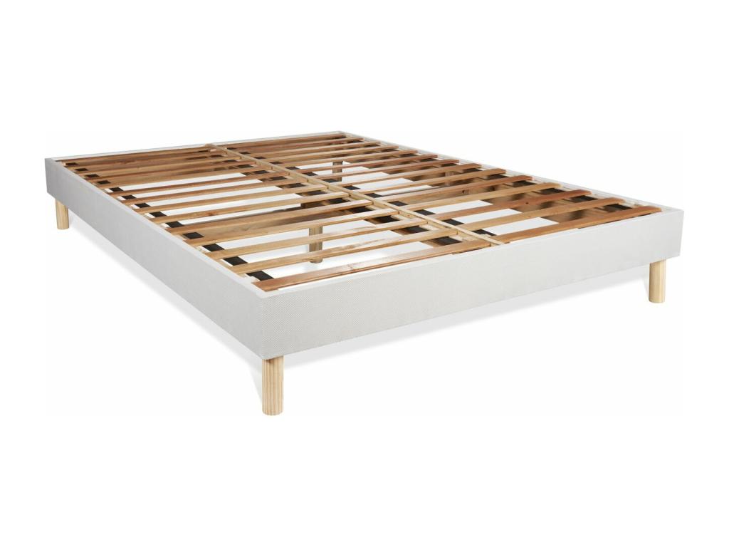 Pack prêt à dormir matelas Ressorts ensachés Mémoire de forme Nidchicshop 160x200 sommier Nidchicshop blanc 2oreillers couette 13157BYBJ