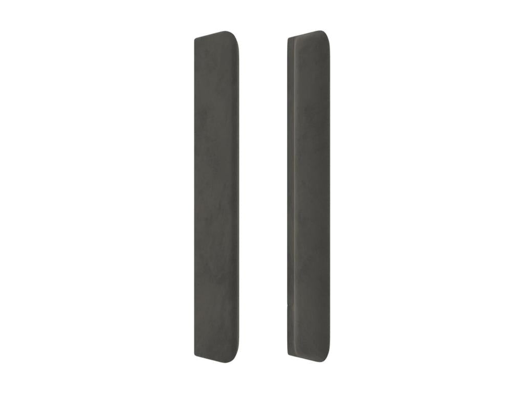 Tête de lit avec oreilles Gris foncé 183x16x118/128 cm Velours 03970PJFY