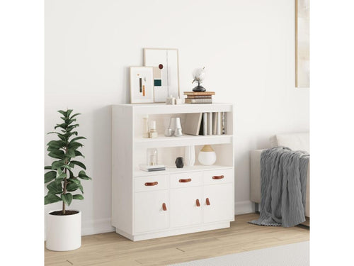 Buffet haut Blanc 100x40x108,5 cm Bois massif de pin 64797ZPJV