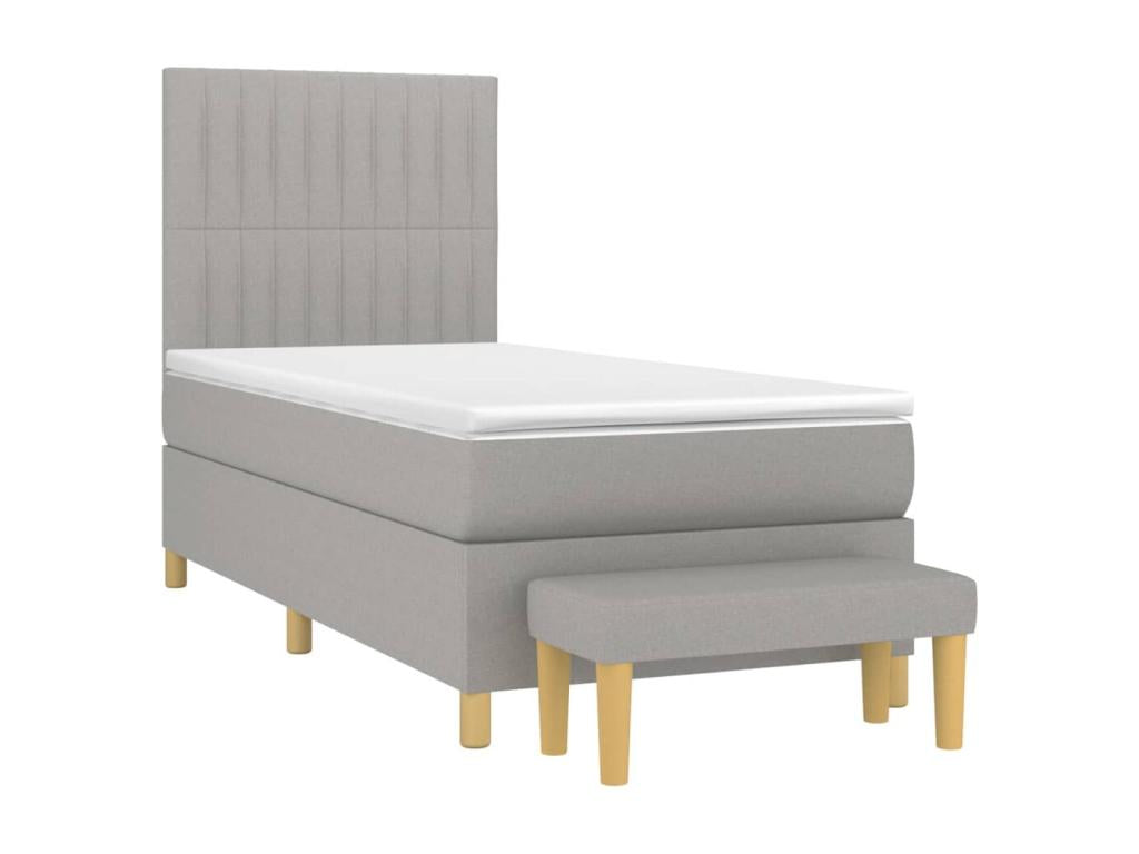 Lit à sommier tapissier avec matelas Gris clair 80x200 cm Tissu 86239QJRQ
