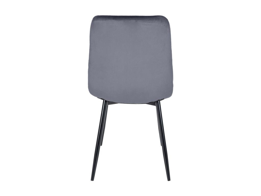 Lot de 4 chaise salle à manger - Velours / Métal - Gris foncé - Calmetop 05945RGPS