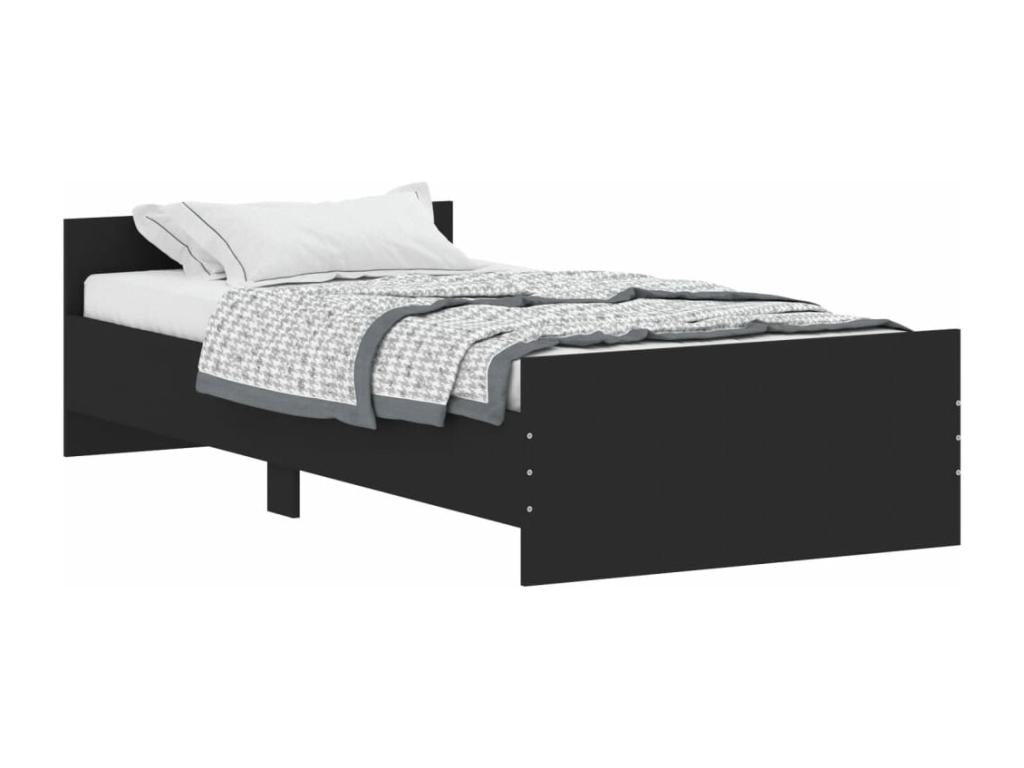 Cadre de lit sans matelas noir 90x200 cm bois d'ingénierie 49372ABQK