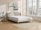 Lit scandinave 160x200 cm - Tissu - Beige - Nidchicshop 44020ITMN