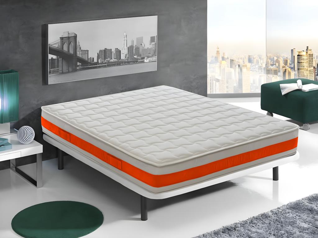 Matelas à mémoire de forme 22 cm et 11 zones différenciées modèle Eolie 80x190 cm 43388JTAE